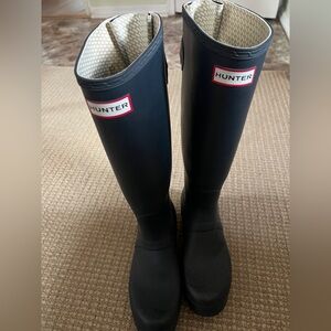 Hunter Navy Blue Tall Rain Boots